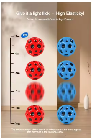 High Elastic Decompression Moon Stone Ball with Rebound Rope for Kids and Seniors Fun Stress Relief Outdoor Fitness Toy